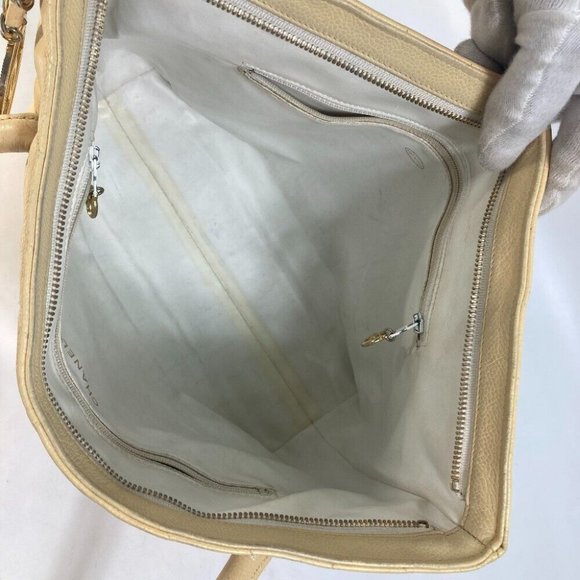 Authentic CHANEL CC CC Mark V-Stitch Chevron Shoulder bag Tote Bag Caviar Leathe - Picture 4 of 16